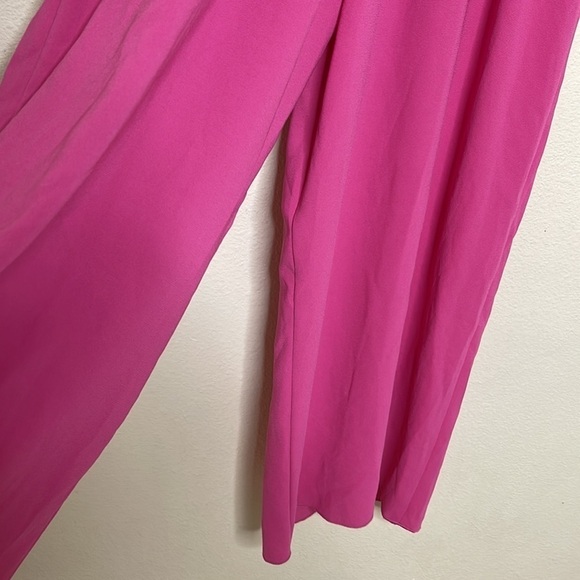 Aritzia Wilfred Melodie Faux Wrap Wide Leg Jumpsuit Hot Pink Size Medium - Picture 7 of 9